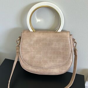 Faux Leather Alligator Crossbody Bag